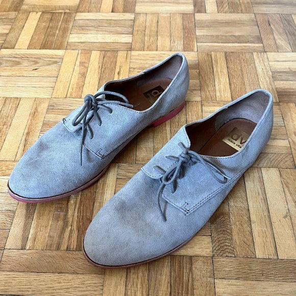 NEW Dolce Vita Grey Suede Oxfords Size 10 - Picture 1 of 3